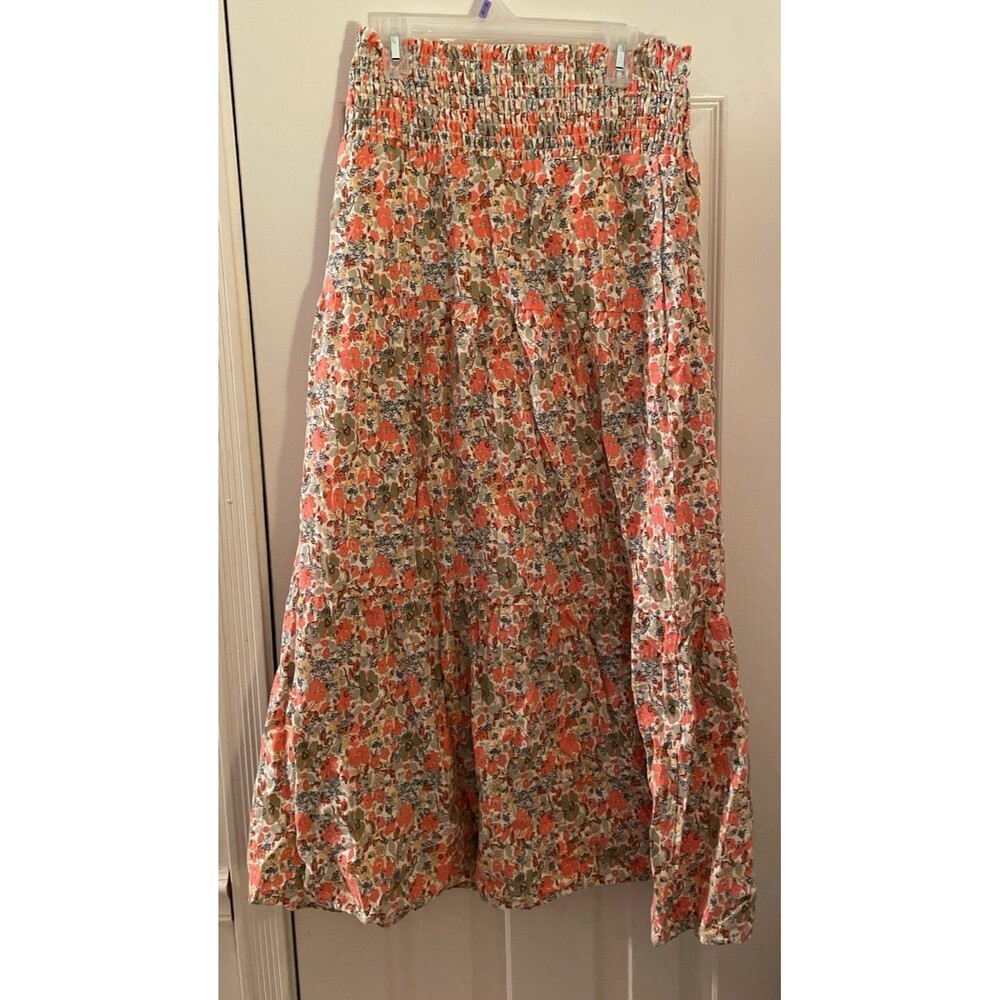 Women's Floral Maxi Tiered Skirt Smocked Waist size 4X New